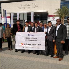 People at the Tibro event, posing together.